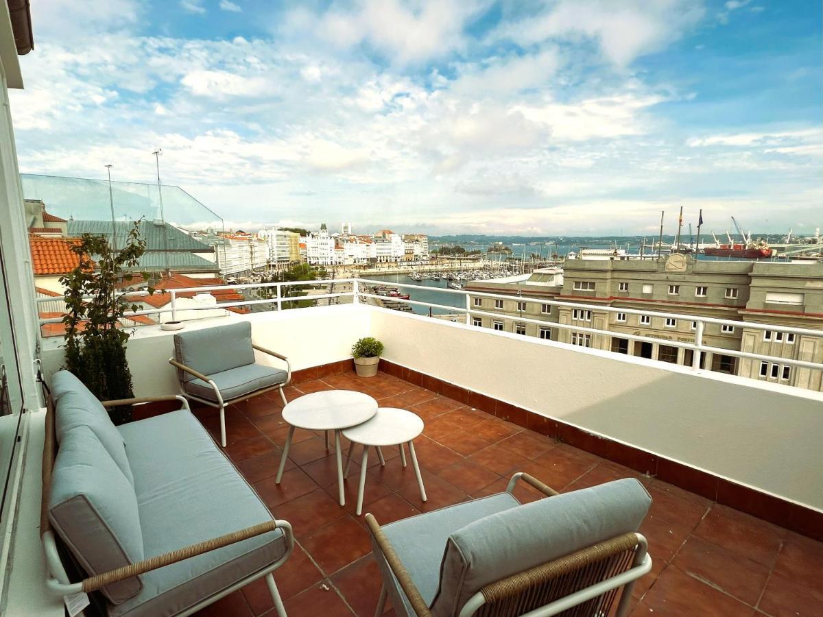 Atico Con Dos Terrazas E Increibles Vistas En Pleno Centro De A Coruña Buitenkant foto