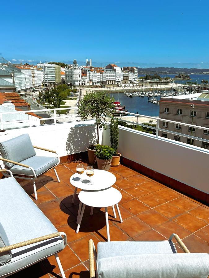Atico Con Dos Terrazas E Increibles Vistas En Pleno Centro De A Coruña Buitenkant foto